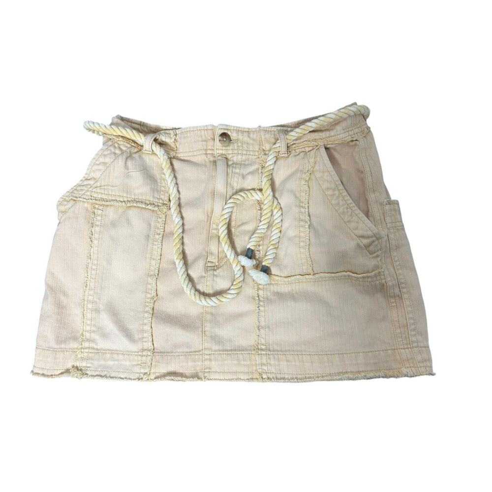 Free People Tied Up‎ Mini Yellow skirt size 6 womens